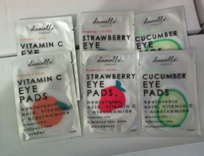 6 NEW Danielle creations eye treatment pads cucumber strawberry vitamin c