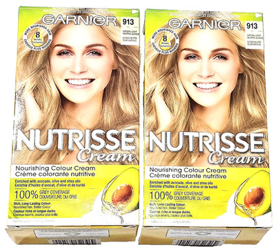 2 Pack Garnier 913 Natural Light Neutral Blonde Nutrisse Cream Permanent 