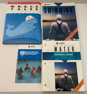 American Red Cross Swimming, Diving, Aquatic, Water Safety Book Lot Set