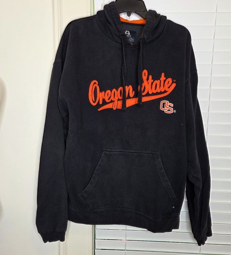 Oregon State Hoodie XL Beavers Black Embroidered Sweatshirt Cabincore Blokecore