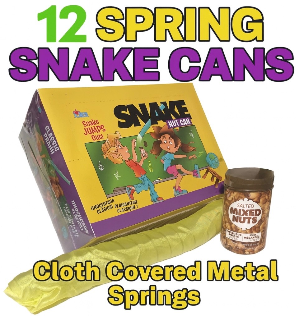 prank project コイルメッシュコンビニットタンク 12 CLOTH SPRING SNAKE NUT CANS Plastic Jar Prank Joke Toy Jumping