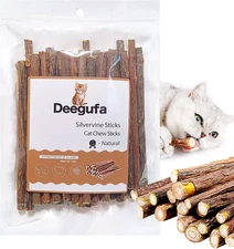 Natural Organic Catnip Sticks Silverine Matatabi Chew Sticks for Cat, 35 Pcs