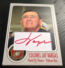 COL. Jay Vargas signed Trading Card USMC PURPLE HEART MOH SILVER STAR VIETNAM 2