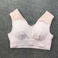 Tommie Copper Sports Bra Womens Medium Pink Shoulder Support Compression V Back