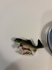 Vintage Bass Paperweight 3.5 x 3/4 Under Glass VGC Includes Fish Statue — photo 3