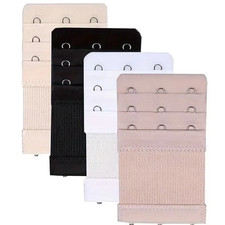 4pcs Adjustable 3 Hook Bra Strap Extender Comfortable Bra Clips - NEW
