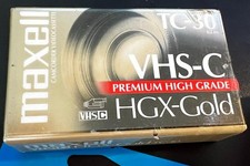 Maxell TC-30 VHS-C Premium High Grade HGX-GOLD Camcorder Videocassette New