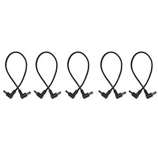 5 Pack 1 Foot Right Angle DC Power 5.5mm x 2.1mm Patch Cables Wire Male to ...
