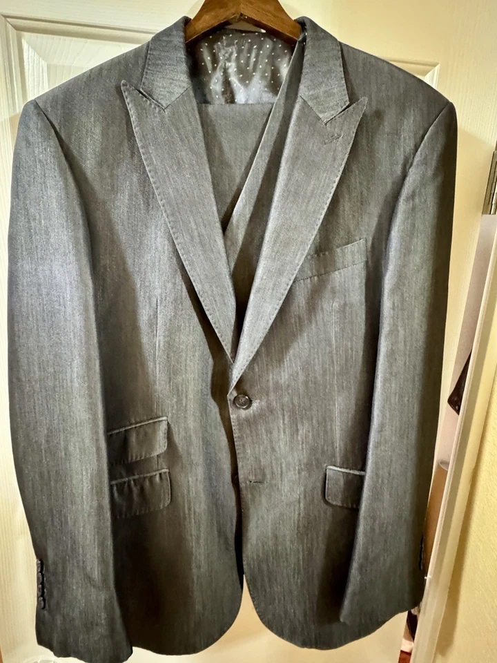 Colete Calça Masculina English Laundry 3 Peças Cinza Prata 42L 36X32 Rara INCRÍVEL - Imagem 2 de 4