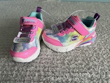 Skechers S Sport Sneakers Jacklyne Toddler Girls Sz 5 Lights Up Shoes Mesh Pink