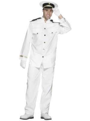 Smiffys Captain Costume, White (Size L)