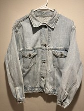 Abe Denim Jacket, Vintage, Blue, distressed, good conditon, made in usa