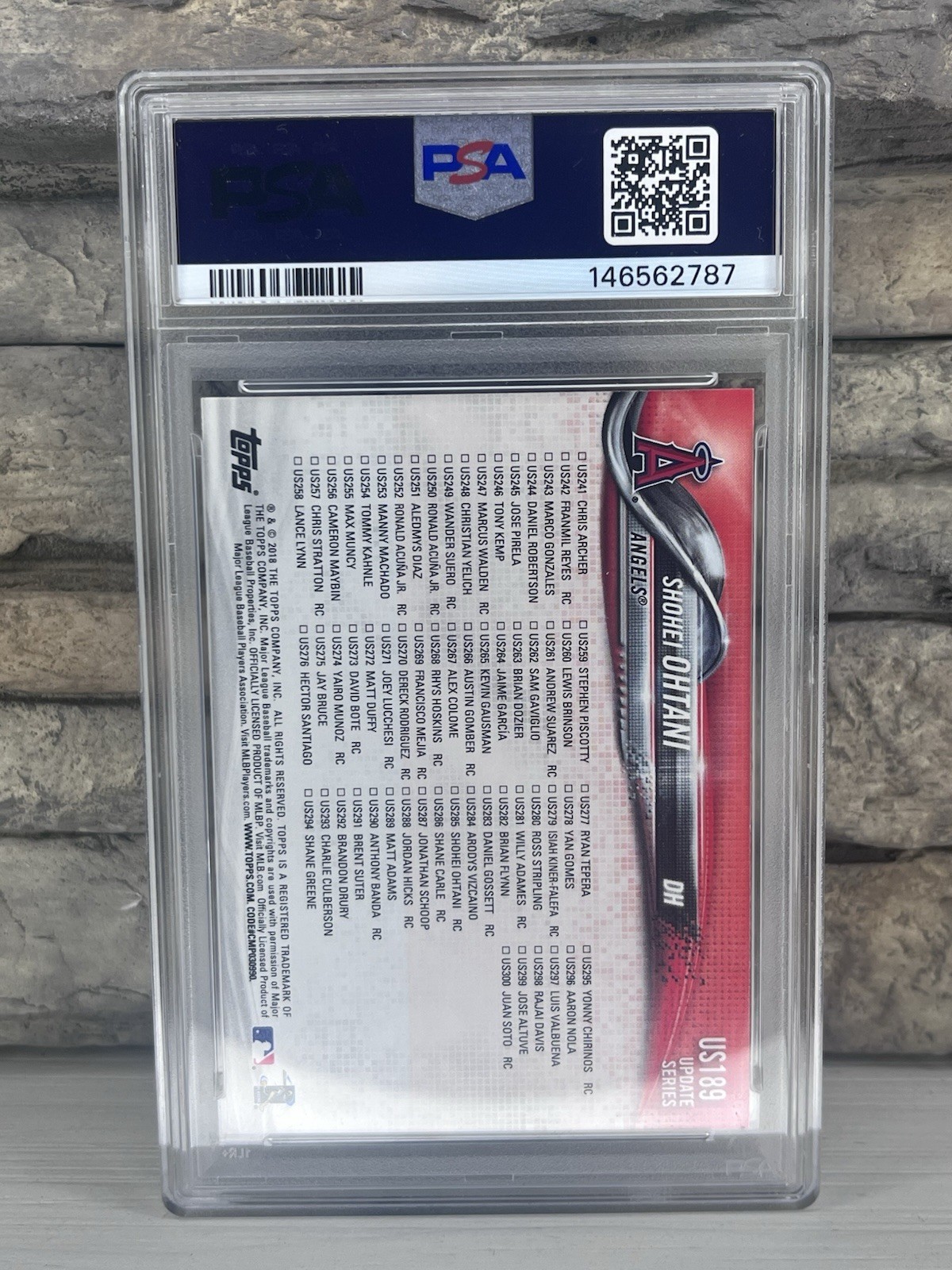 2018 Topps Update Shohei Ohtani Update Series #US189 PSA 9 MINT RC ROOKIE view 2