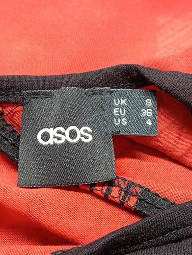 ASOS Mini vestido Mujeres Talla EU 36 rojo-negro estilo fiesta - Imagen 3 de 5