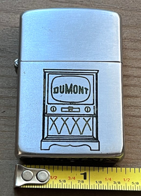 Vintage 1950-1957 Zippo Dumont TV Television Advertising Chrome Lighter