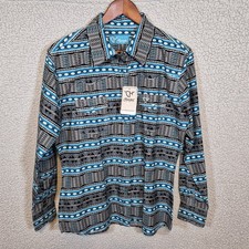 Camisa Vaquera Hardware Tepic Estampado Azteca Perla A Presión Western Mujer Mediana Nueva con Etiquetas