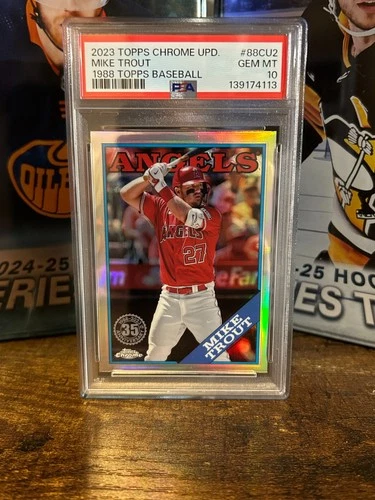 2023 TOPPS CHROME MIKE TROUT 1988 TOPPS REFRACTOR #88CU2 PSA 10 GEM MINT