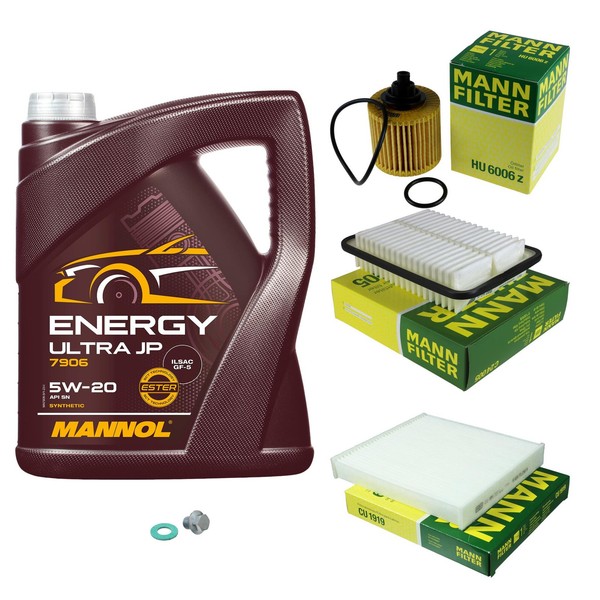 Mann Inspektionspaket 5L Mannol Energy Ultra JP 5W-20 FüR Toyota Verso 1.8 1.6-image