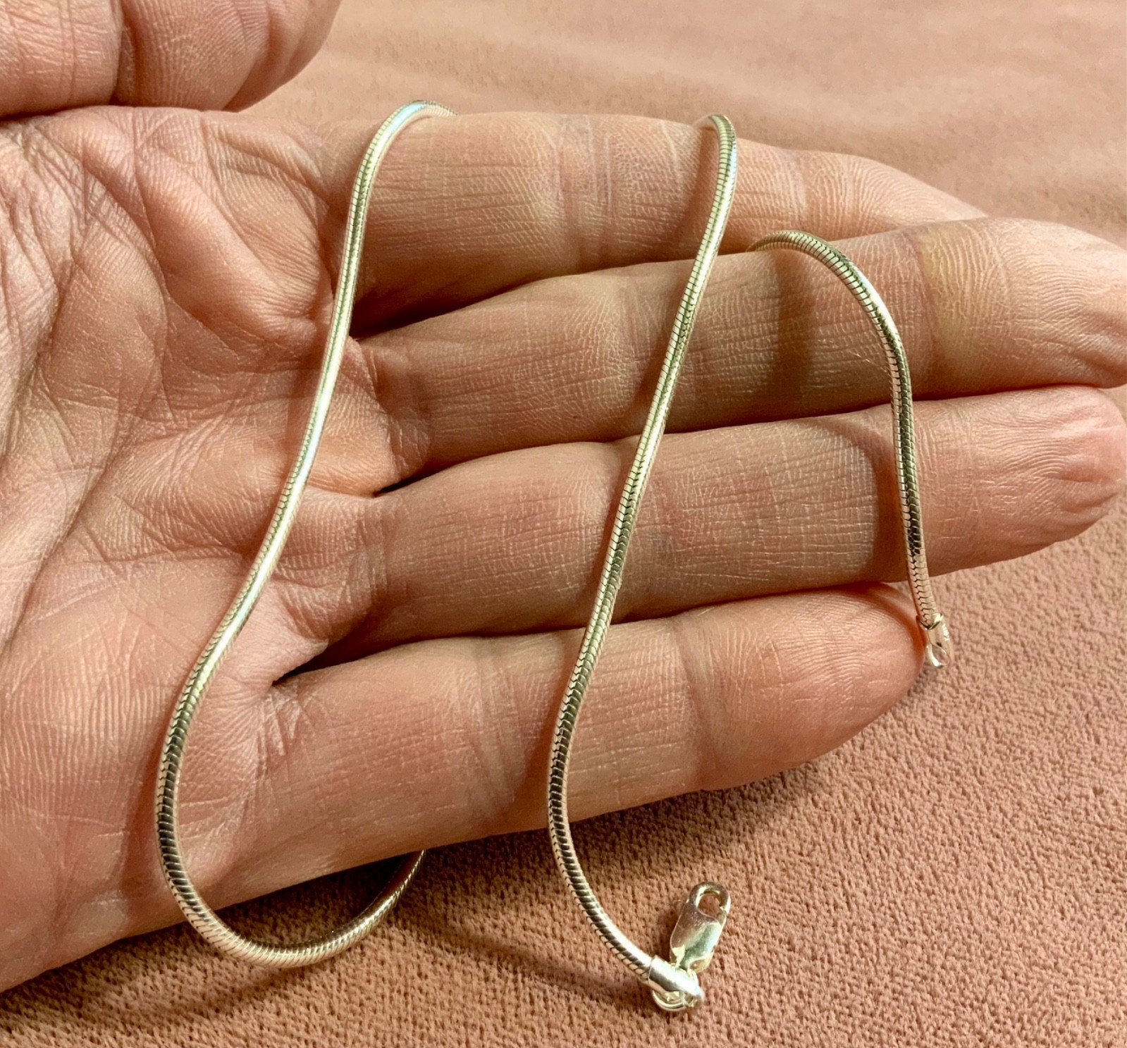 Solid Sterling Silver 925 Snake Chain Necklace 2m… - image 3