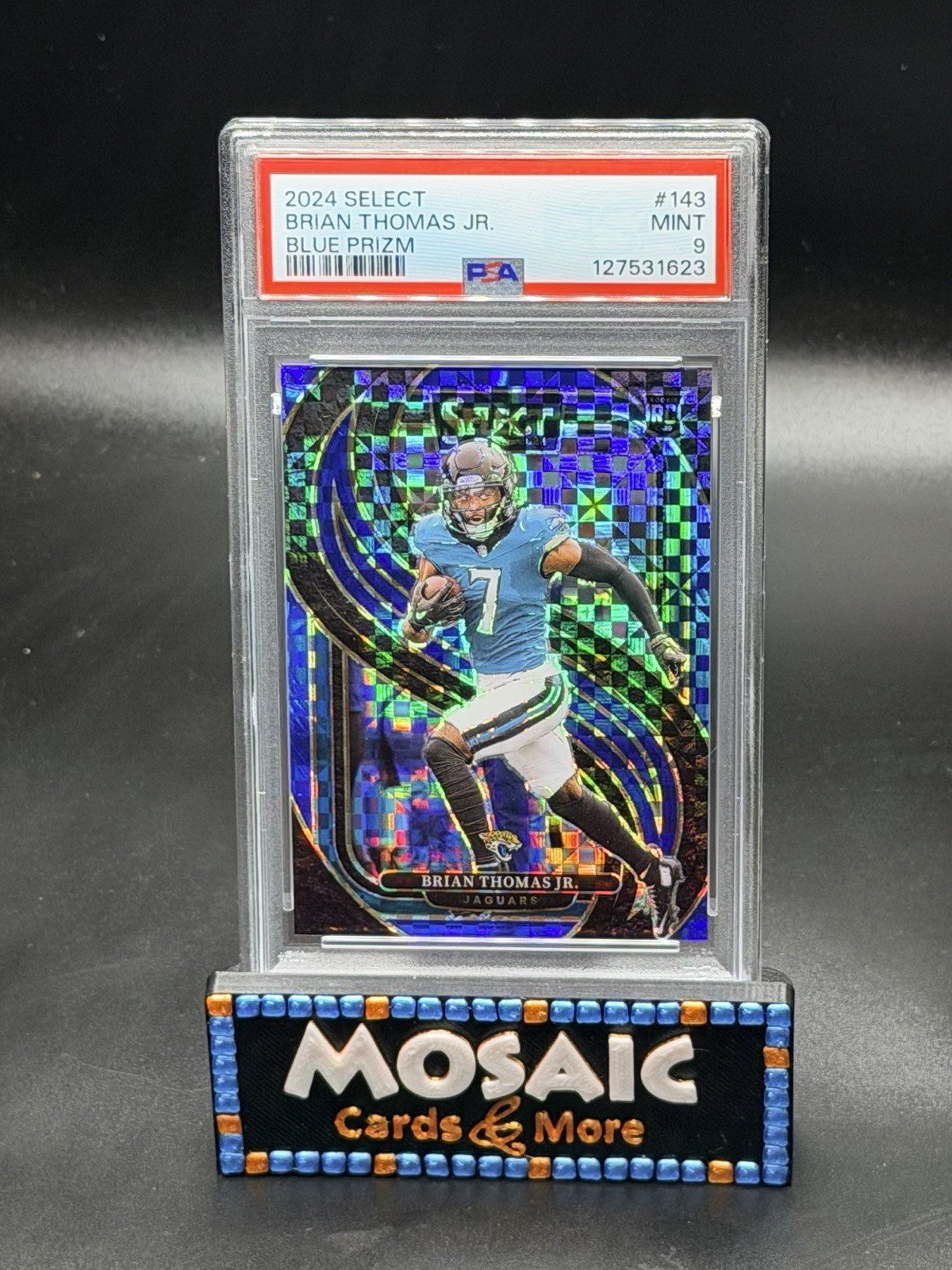 BRIAN THOMAS JR. 2024 SELECT BLUE PRIZM #143 ROOKIE RC /175 PSA 9 MINT Jaguars