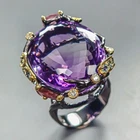 Gemstone ring 40 ct Natural Amethyst Ring 925 Sterling Silver Size 7.5 /R451339