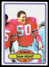 Sam Hunt, 1980 Topps, #62, New England Patriots,