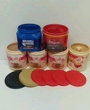 Empty Coffee and Creamer Cans Containers Arts Crafts Storage Easy Grip Lot of 6