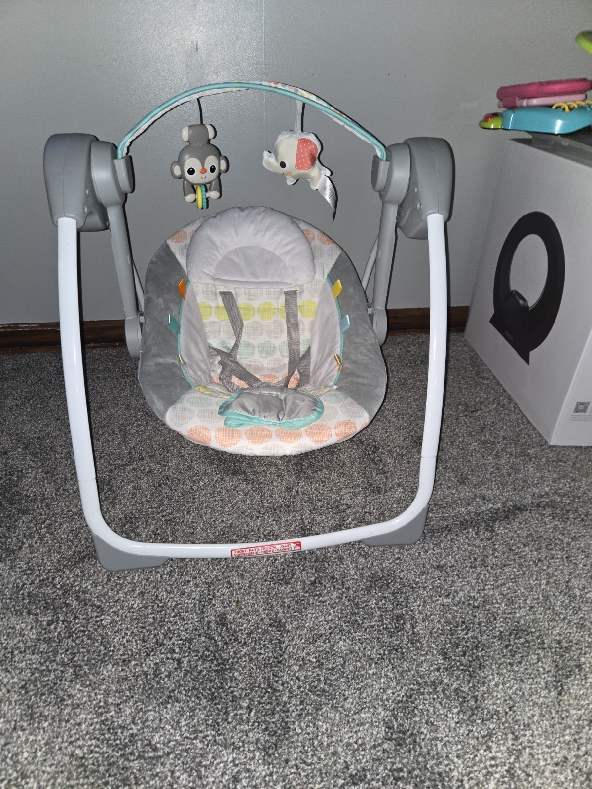 Bright Starts Playful Paradise Portable Baby Swing Multicolor, Toy Bar, Recline