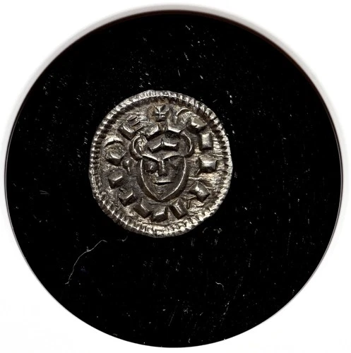 MEDIEVAL HUNGARY. Coloman, 1095-1116. Silver Denar, Cross type, NGC AU58