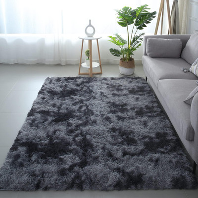 Black-Grey Area Rugs 4X6 Feet, Black Tie-Dyed Rugs 4X6 Living Room Area Rug, Flu