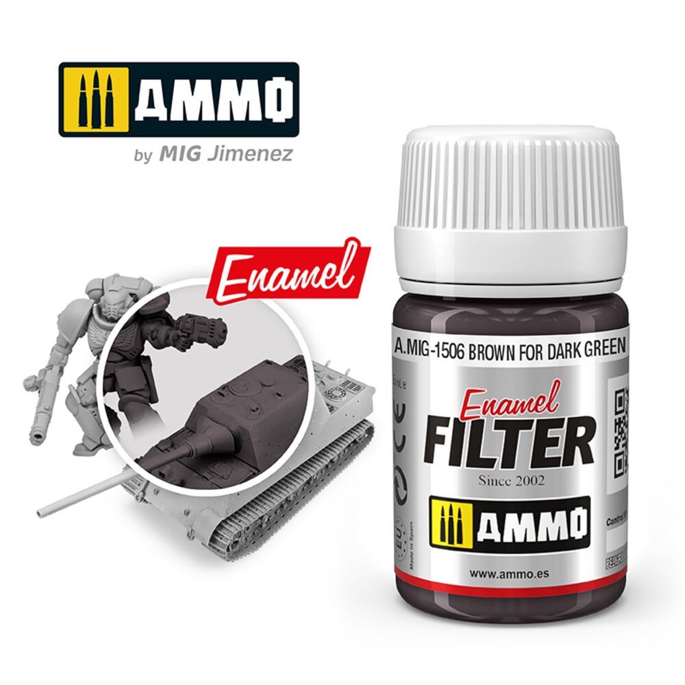 Ammo Mig A.MIG-1506 - Filter Brown for Dark Green - New
