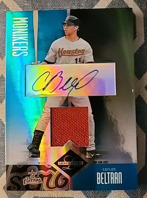 2004 Leaf Limited Monikers Jerseys Signatures /50 Carlos Beltran #242 Auto HOF