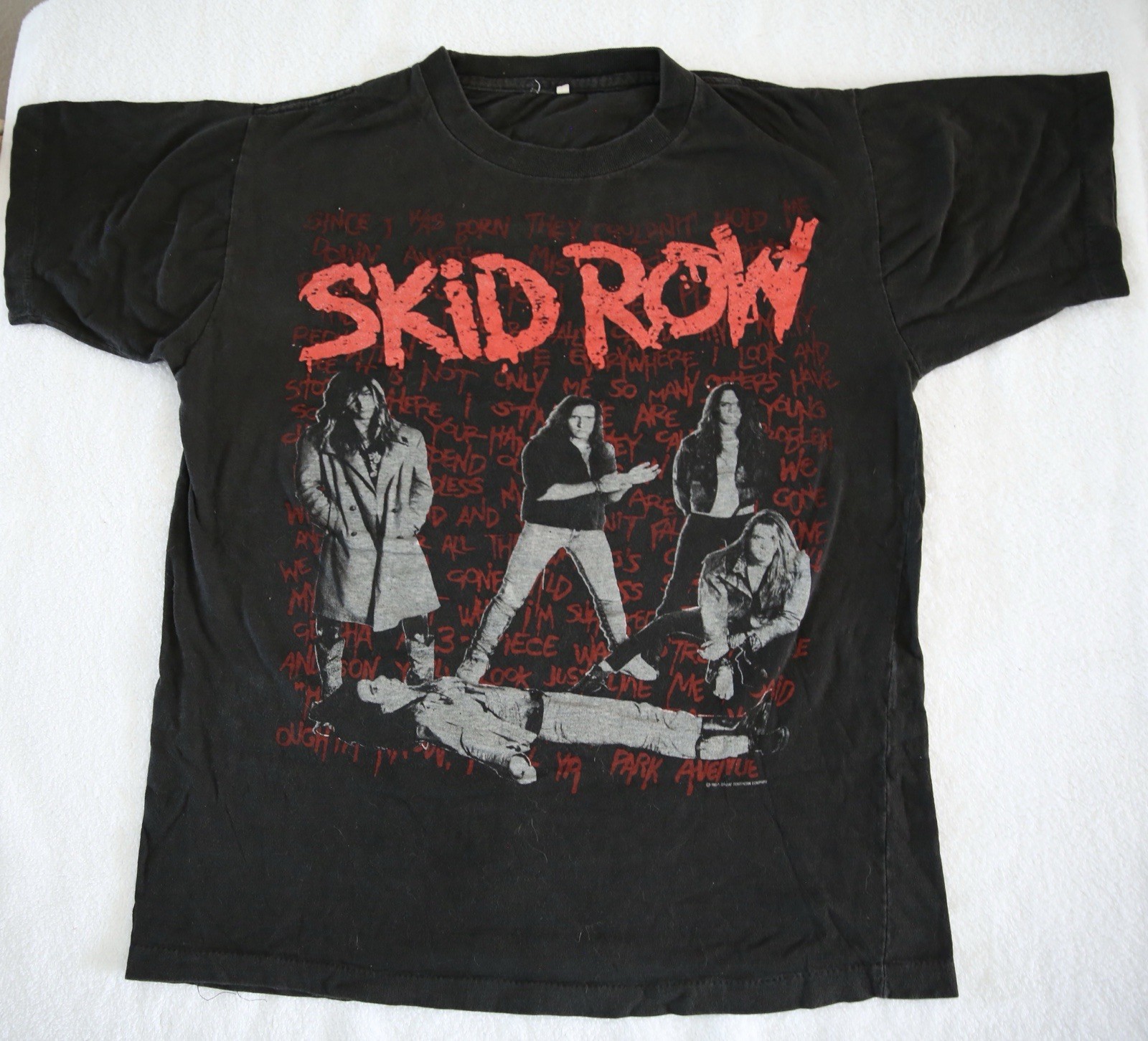 FILA T shirt vintage I Survived Skid Row Live taglia grande spedizione gratuita