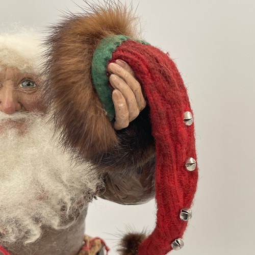 Art Doll - Father Christmas Santa Clause - 1989 Handmade Sculpture Signed Weeks - Picture 7 of 19