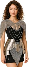 Medieval Women s Chainmail Steel Armor Costume Set Fantasy Warrior LARP Outfit