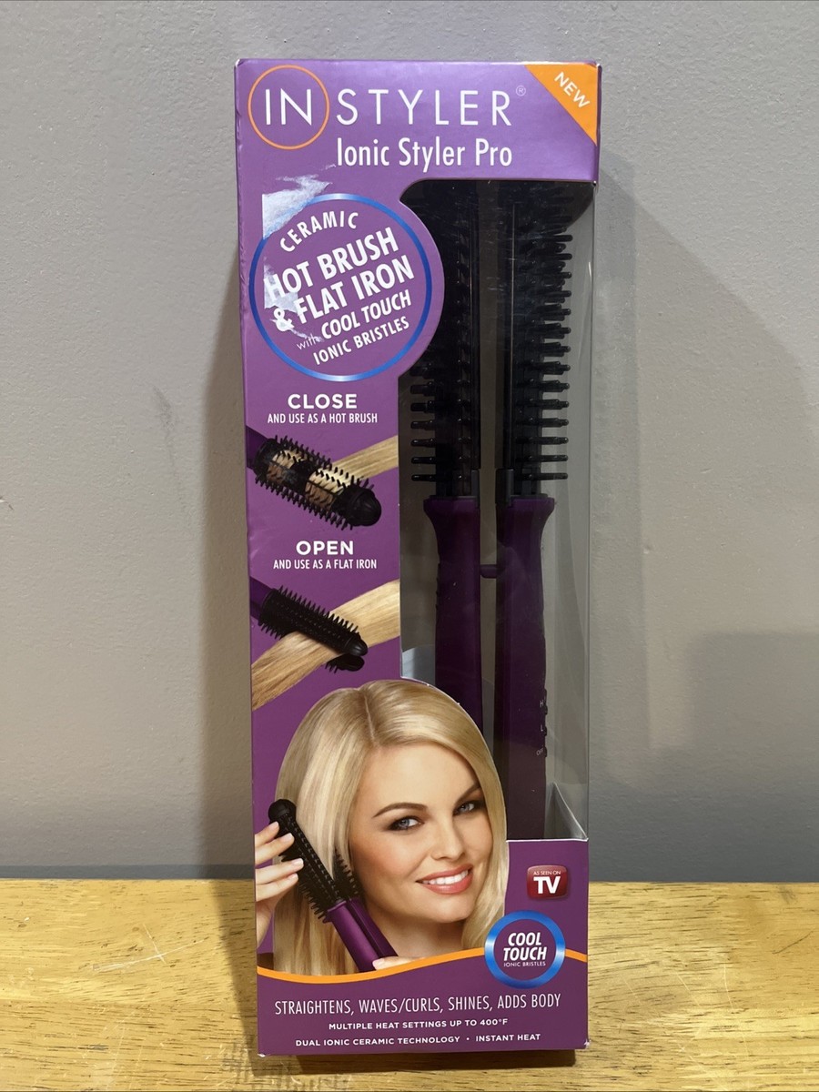 InStyler Ionic Styler Pro Brush and Ceramic Flat Iron Purple for