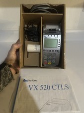 Verifone VX520 POS Credit Card Reader Machine w Print Paper Cords Hardly Used