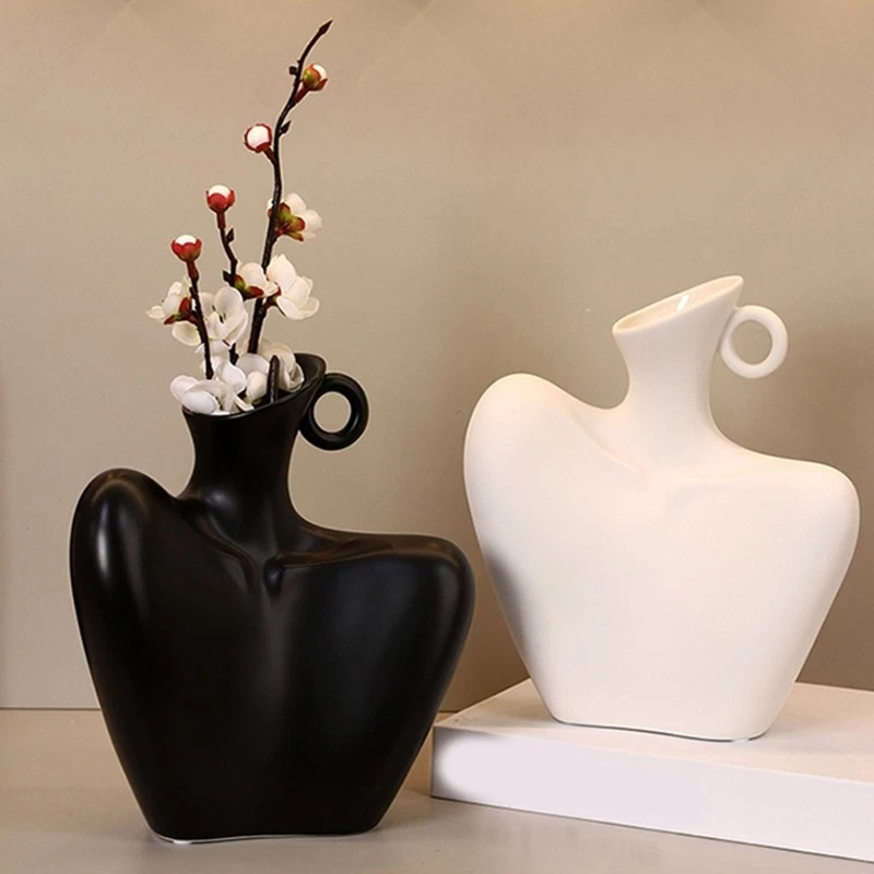 Handcraft Abstract Ceramic Vases For Dry Flower Home Decoration