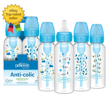 Dr. Brown'S Natural Flow Anti-Colic Options Narrow Baby Bottle, Blue Nature, 8