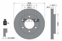 Textar Bremsscheiben Textar PRO Ø 290Mm InnenbelüFtet Beschichtet FüR Mitsubishi