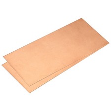 Pure Copper Sheet, 2pcs 4" x 2" x 0.03" 20 Gauge T2 Copper Metal Plate