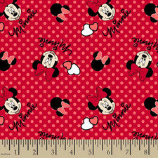 LAST Fat Quarter 18x21 Springs Disney Minnie Mouse Head Toss Fabric COMBINESHIP