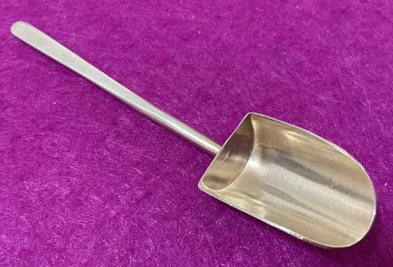Gold Wash Scoop Shovel 3.1" Sterling Salt Spoon No Monogram 5.5 Grams