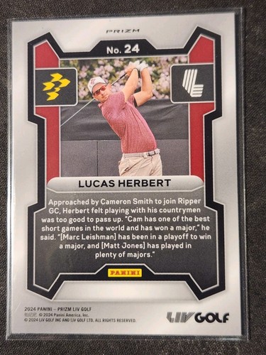 LUCAS HERBERT 2024 Panini Prizm LIV Golf SILVER #24 RIPPER GC Mint Rookie RC - 第 2/2 張圖片