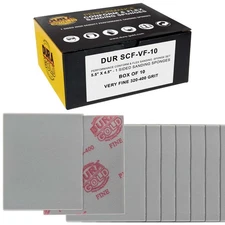 Very Fine Cut Sanding Sponges, 10/Box - 5.5" x 4.5" (320 to 400 Grit) Wet/Dry