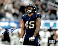 TULI TUIPULOTU SIGNED AUTOGRAPH 8X10 PHOTO LOS ANGELES CHARGERS BECKETT BAS COA