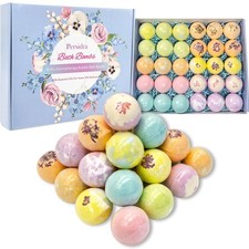 Bath Bombs, 30pcs Bath Bombs for Women Handmade Fizzy Bath Bomb with Essentia...