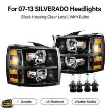 1 Pair Headlights With Bulbs For Chevy Silverado 1500 2500hd 2007-2014 Lhrh 1 Pair Headlights With Bulbs For Chevy Silverado 1500 2500hd 2007-2014 Lhrh