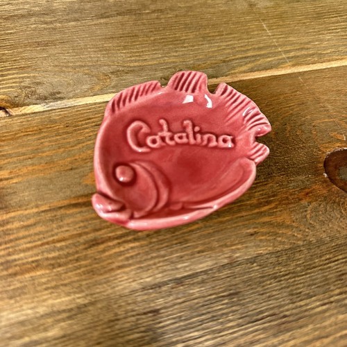 Rare Vintage Catalina Island Pink Red’ish Cemar Pottery Fish Ashtray 1940's - Picture 8 of 9