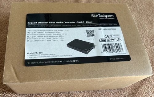 Startech Gigabit Multi Mode Fiber Media Converter Fiber